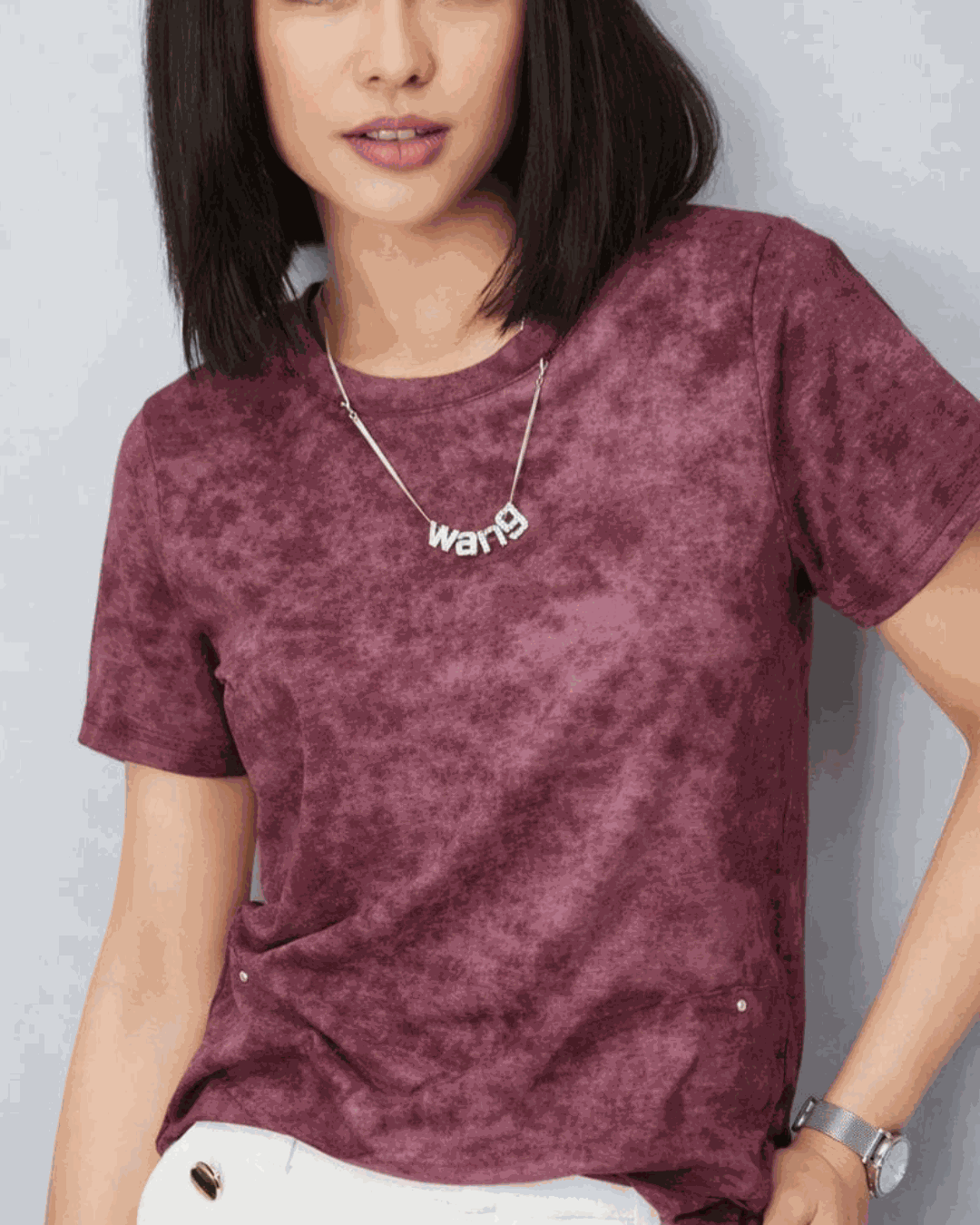 Wine Acid Wash T-Shirt